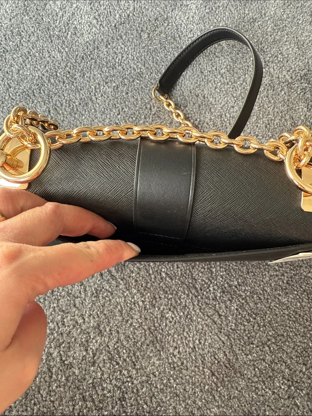 Michael Kors Black Crossbody with Gold MK Emblem